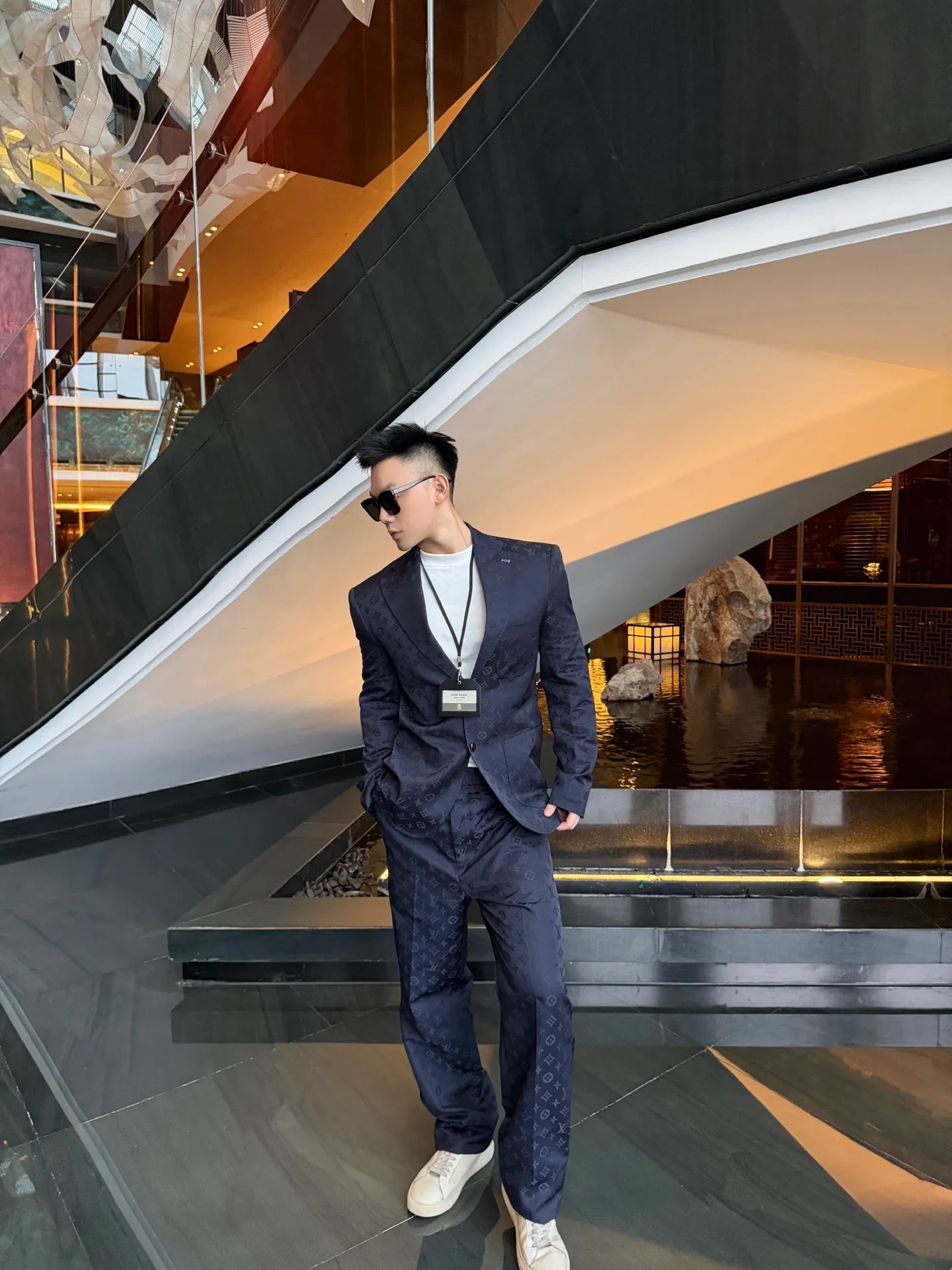 Louis Vuitton/Louis Vuitton all-over printed jacquard suit trousers